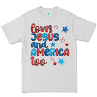 Dove Grey love jesus and america too Premium Tee - JahusDesignShop