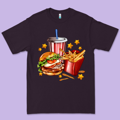 Hamburger Potatoes And Coke Premium Tee Designed By Adodesignshop