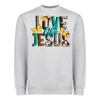 Heather Grey Love Like Jesus Heavyweight Sweatshirt - LillyAllenDesigns