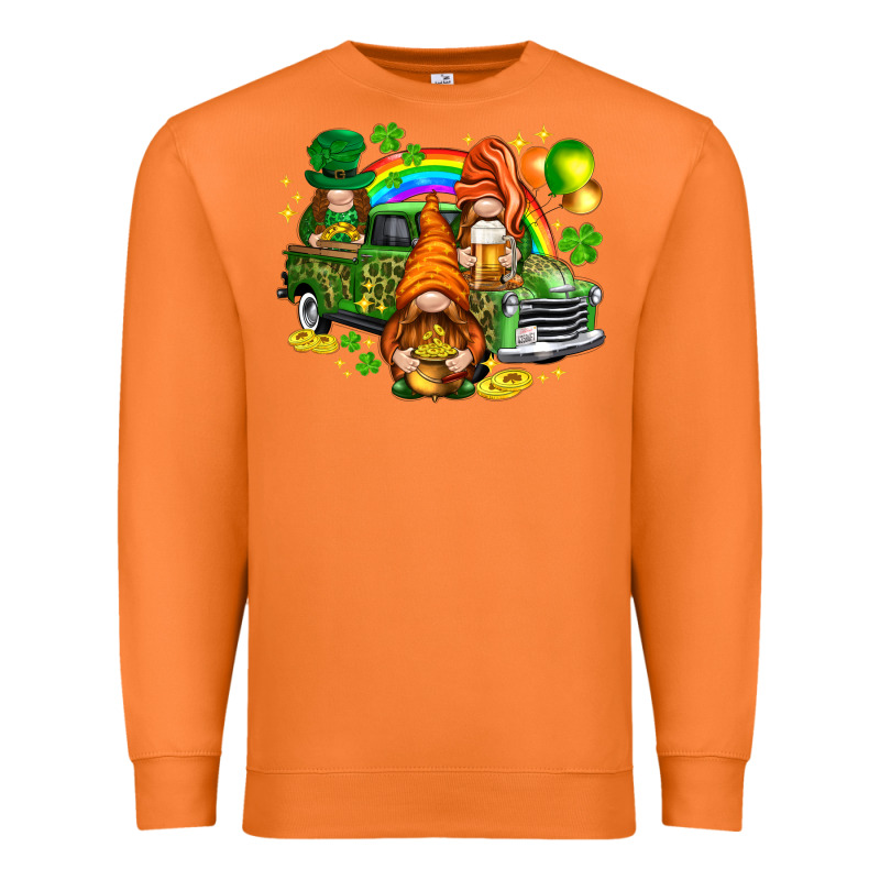St. Patrick's Day Gnomies With Truck Premium Sweatshirt by HowdyJamesFarm | Teevron