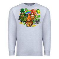 Heather Grey St. Patrick's Day gnomies with truck Premium Sweatshirt - HowdyJamesFarm