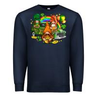 Navy St. Patrick's Day gnomies with truck Premium Sweatshirt - HowdyJamesFarm