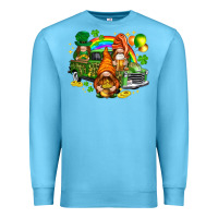 Ocean Blue St. Patrick's Day gnomies with truck Premium Sweatshirt - HowdyJamesFarm