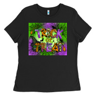 Black trick or treat mouse pad Ladies Tee - BundleAndBundleShop