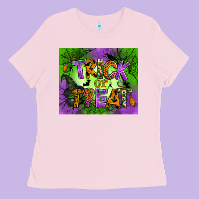 Trick Or Treat Mouse Pad Ladies Tee Designed By Bundleandbundleshop
