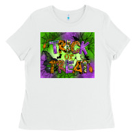 White trick or treat mouse pad Ladies Tee - BundleAndBundleShop