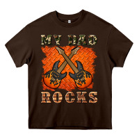 Chocolate Brown my dad rock Heavy Core Tee - Artiststas