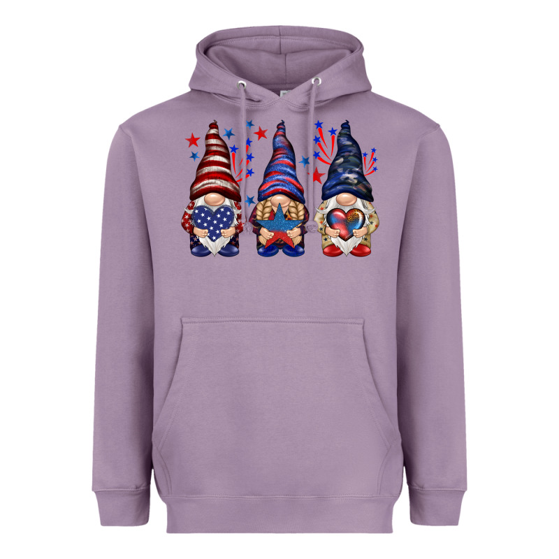 4th Of July Gnomies With Stars Heavyweight Hoodie by HowdyJamesFarm | Teevron