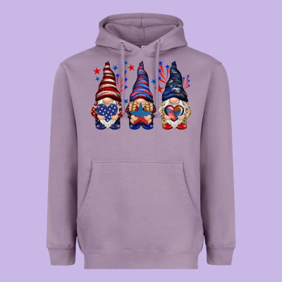 4th Of July Gnomies With Stars Heavyweight Hoodie Designed By Howdyjamesfarm