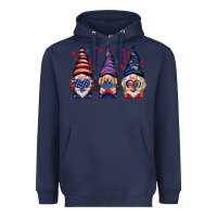 Navy 4th Of July gnomies with stars Heavyweight Hoodie - HowdyJamesFarm