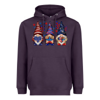 Plum 4th Of July gnomies with stars Heavyweight Hoodie - HowdyJamesFarm