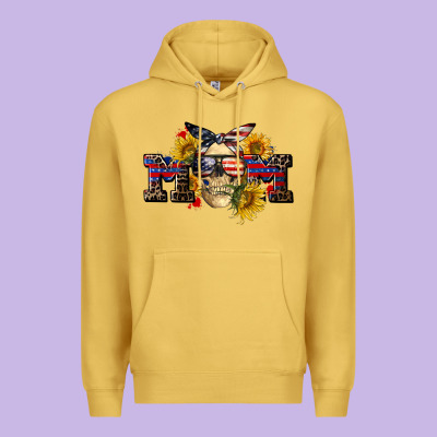American Mom Skull Premium Hoodie Designed By Cowgirlartshop