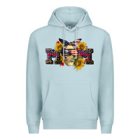 Blue Mist american mom skull Premium Hoodie - CowGirlArtShop