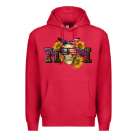 Cardinal american mom skull Premium Hoodie - CowGirlArtShop