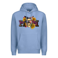 Colony Blue american mom skull Premium Hoodie - CowGirlArtShop