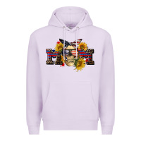 Lilac american mom skull Premium Hoodie - CowGirlArtShop