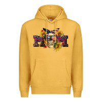 Mustard american mom skull Premium Hoodie - CowGirlArtShop