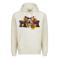 Oatmeal Heather american mom skull Premium Hoodie - CowGirlArtShop