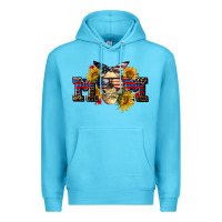 Ocean Blue american mom skull Premium Hoodie - CowGirlArtShop