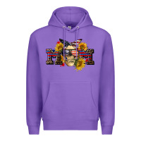 Purple american mom skull Premium Hoodie - CowGirlArtShop