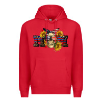 Red american mom skull Premium Hoodie - CowGirlArtShop