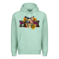 Seafoam american mom skull Premium Hoodie - CowGirlArtShop