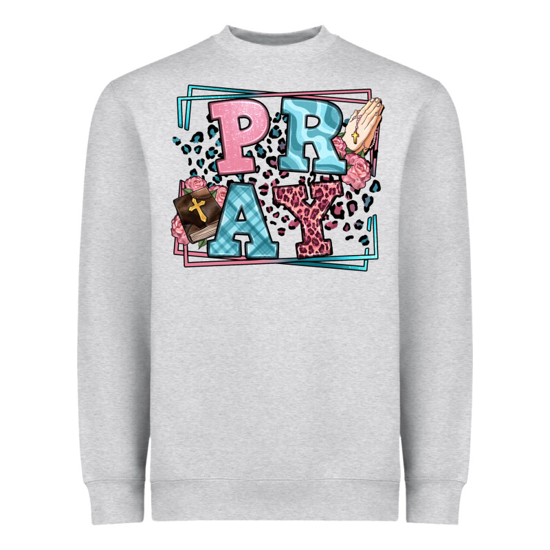 Pray Leopard Frame Heavyweight Sweatshirt by LillyAllenDesigns | Teevron