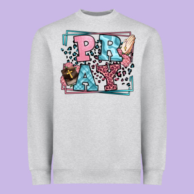 Pray Leopard Frame Heavyweight Sweatshirt Designed By Lillyallendesigns