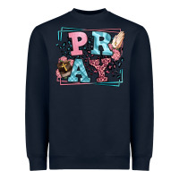 Navy Pray leopard frame Heavyweight Sweatshirt - LillyAllenDesigns