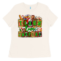 Bone teach love inspire with Christmas and teacher elements Ladies Tee - AdoDesignShop
