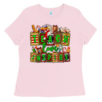 Bubblegum Pink teach love inspire with Christmas and teacher elements Ladies Tee - AdoDesignShop