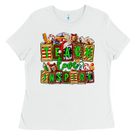 White teach love inspire with Christmas and teacher elements Ladies Tee - AdoDesignShop