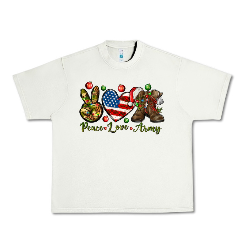 Peace Love Army Christmas Urban Heavy Tee by NancyCooperArtShop | Teevron