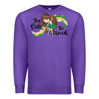 Purple St. Patrick' Too cute to pinch Premium Sweatshirt - CowGirlArtShop