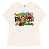 Bone santa's favorite teacher Ladies Tee - AdoDesignShop