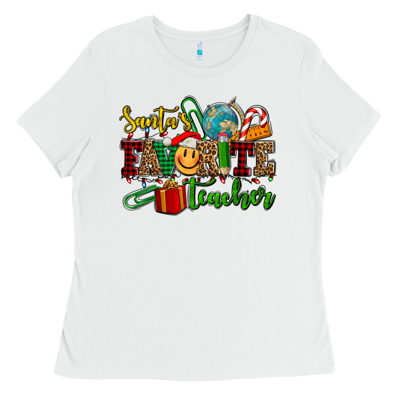 Santa's Favorite Teacher Ladies Tee by AdoDesignShop | Teevron