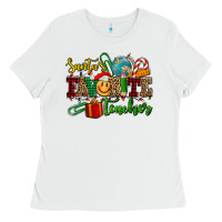 White santa's favorite teacher Ladies Tee - AdoDesignShop