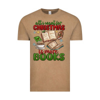 Vintage Coffee all i want for christmas is more books Vintage Tee - MaliasSmallBusiness
