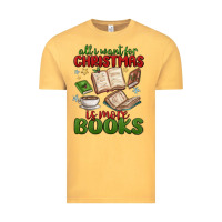 Vintage Mustard all i want for christmas is more books Vintage Tee - MaliasSmallBusiness
