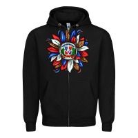 Black dominican sunflower Zipper Hoodie - texasbilliewilder