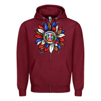 Burgundy dominican sunflower Zipper Hoodie - texasbilliewilder