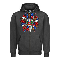 Charcoal Heather dominican sunflower Zipper Hoodie - texasbilliewilder