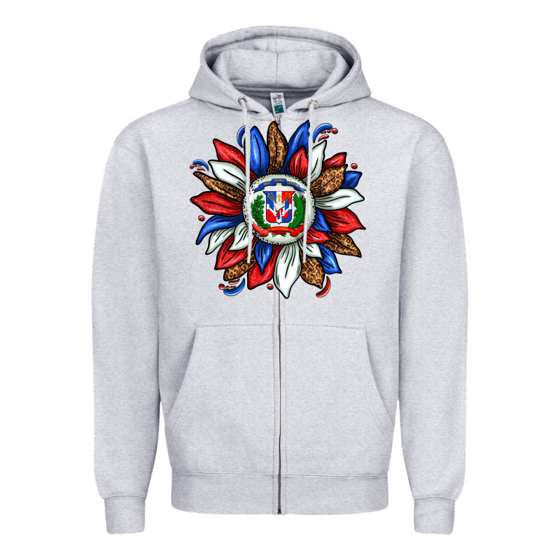 Dominican Sunflower Zipper Hoodie by texasbilliewilder | Teevron
