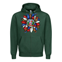 Sports Green dominican sunflower Zipper Hoodie - texasbilliewilder
