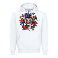 White dominican sunflower Zipper Hoodie - texasbilliewilder