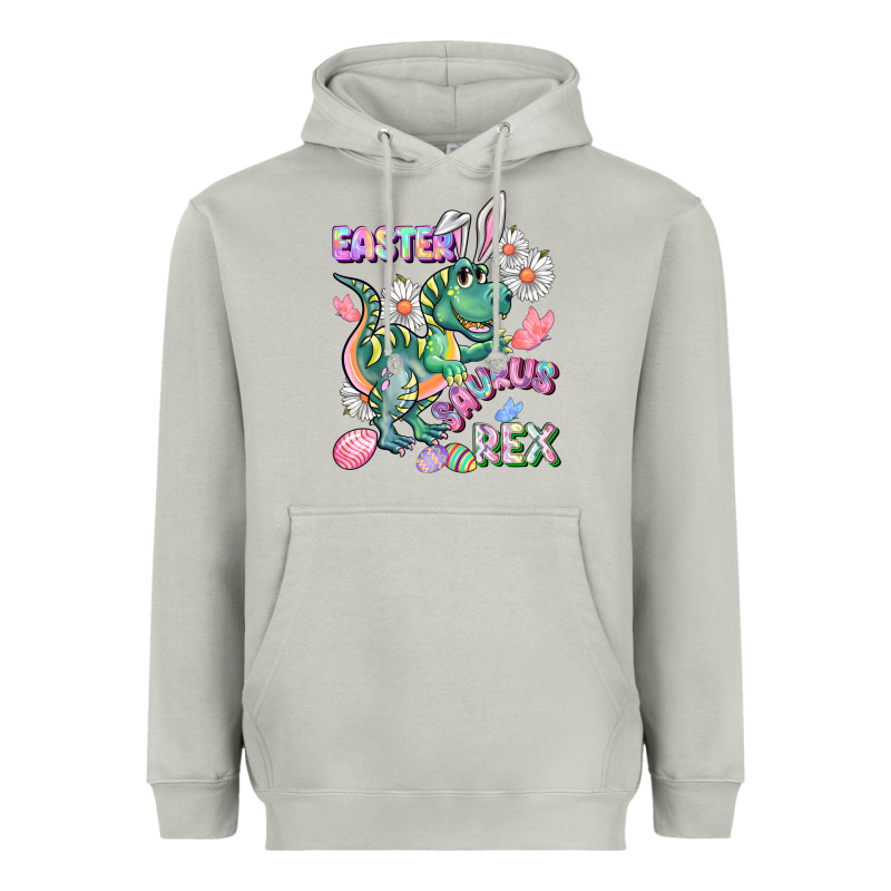 Easter Saurus Rex Easter Day Heavyweight Hoodie by CowGirlArtShop | Teevron