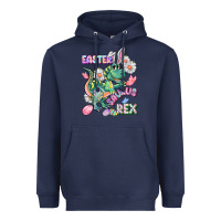 Navy Easter Saurus Rex Easter Day Heavyweight Hoodie - CowGirlArtShop