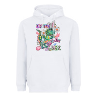 White Easter Saurus Rex Easter Day Heavyweight Hoodie - CowGirlArtShop