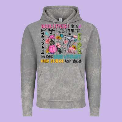 Hair Stylist Typography Vintage Hoodie Designed By Maliassmallbusiness