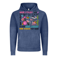 Vintage Denim hair stylist typography Vintage Hoodie - MaliasSmallBusiness